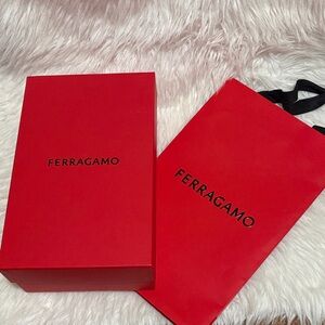 Ferragamo Red Gift Box and Bag authentic